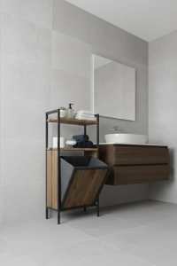 Milonsa Metal Ahşap Banyo Düzenleyici Çamaşır Sepeti - Kirli Sepeti Ahşap Banyo Dolabı - 2 Katlı Banyo Rafı